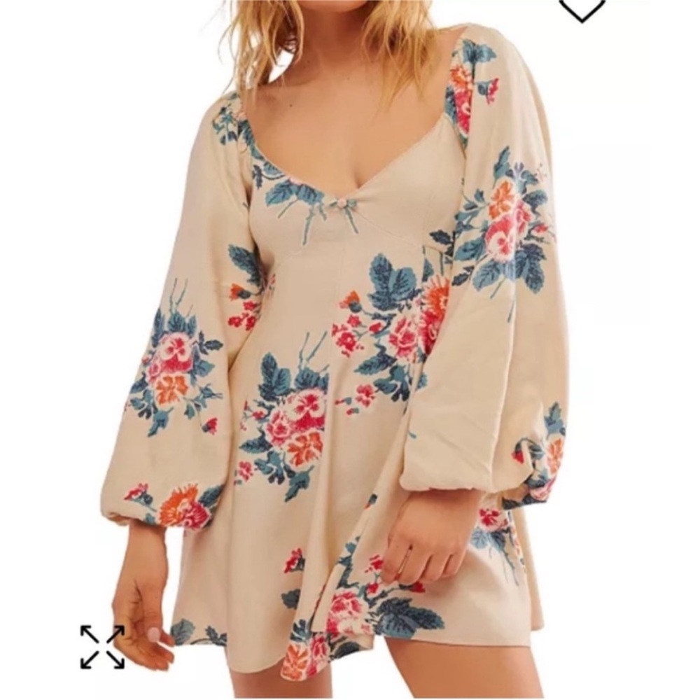 Free People Francesca Floral Mini Dress, Size L, NWT